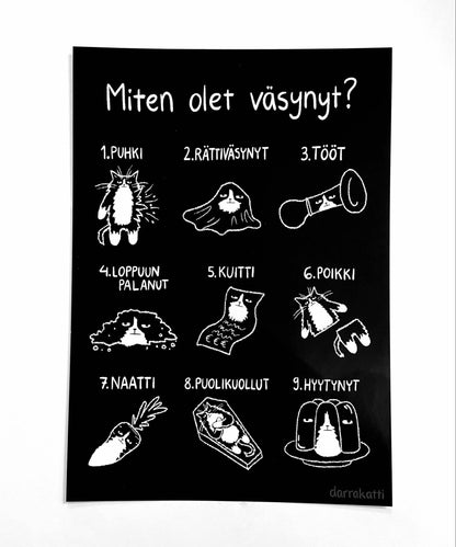 Miten olet väsynyt? | Printti Kakkoslaatu