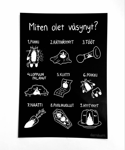 Miten olet väsynyt? | Printti Kakkoslaatu